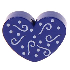 Scroll heart motif bead 'dark blue' 1809 in stock 