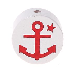 Motif bead Disc glitter anchor 'white' 743 in stock 