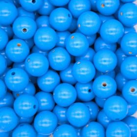 Wooden beads 25mm - 5 pieces 'medium blue' 75 in stock 