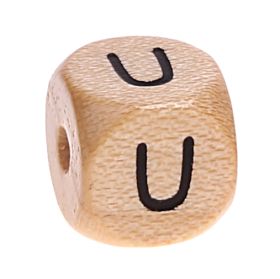 Letter cube wood embossed 10 mm 'U' 0 in stock 