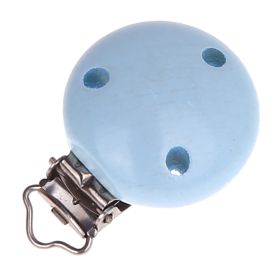 Holzclip / Schnullerclip Ø35mm 'babyblau' 2590 auf Lager