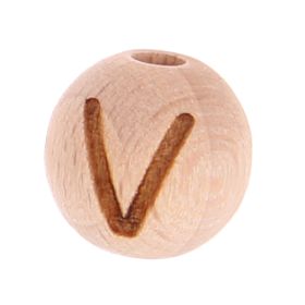 Letter beads 12mm with laser engraving - drilled vertically 'V' 183 in stock 