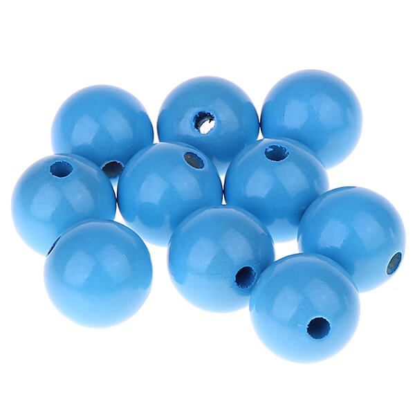 Holzperlen 18mm • 10 Stück 'skyblau' 177 auf Lager