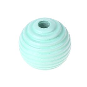 Rillenperlen 14mm • 10 Stück 'mint' 208 auf Lager