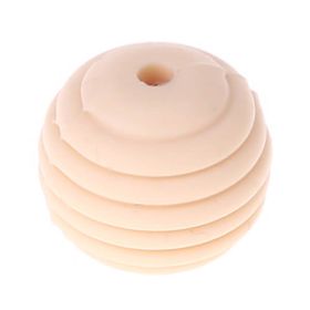 Silicone grooved bead Ø15mm 'beige' 13 in stock 