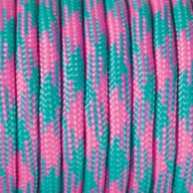 Paracord Kordel Ø 4 mm • 1 Meter 'pink-türkis' 79 auf Lager