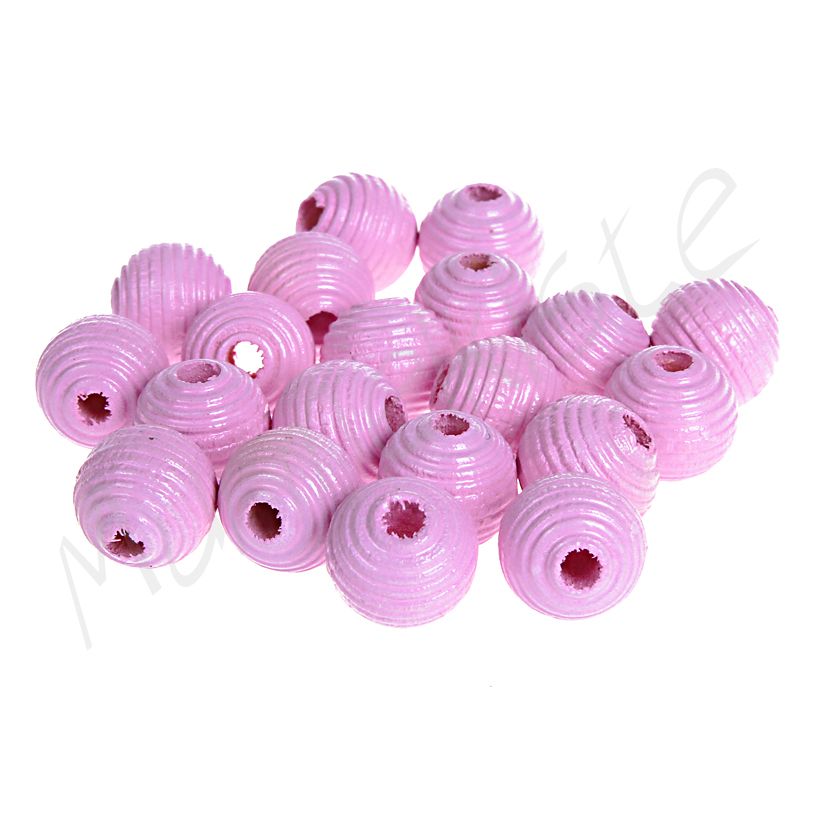 Rillenperlen 10mm • 30 Stück 'rosa' 163 auf Lager