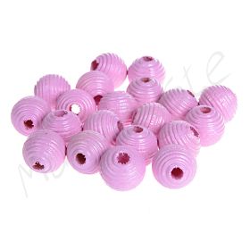 Rillenperlen 10mm • 25 Stück 'rosa' 37 auf Lager