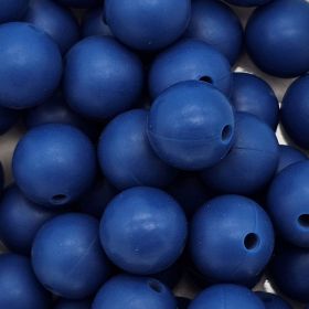 Silicone bead 12mm 'medium blue' 179 in stock 