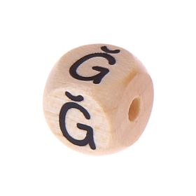 Buchstabenperlen Buchstabenwürfel Holz geprägt 10mm 'Ğ' 91 auf Lager