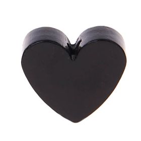 Heart motif bead (mini) 'black' 2103 in stock 