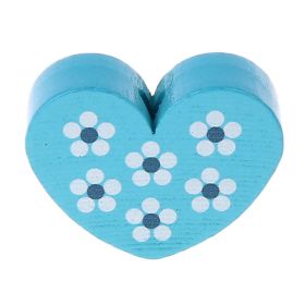 Heart motif bead with flowers 'light turquoise' 115 in stock 