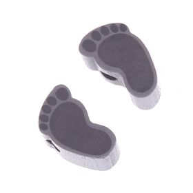 Motif bead baby feet - 1 pair 'gray' 102 in stock 