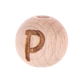 Letter beads 12mm with laser engraving - drilled vertically 'P' 136 in stock 