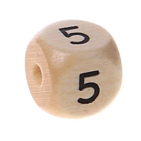 Zahlenperlen 10 mm geprägt '5' 90 auf Lager