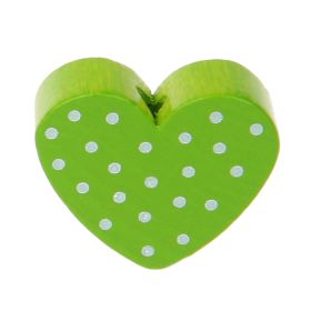 Dotted heart motif bead 'yellow-green' 3659 in stock 