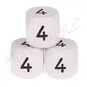 Buchstabenperlen weiß 10x10mm geprägt '4' 61 auf Lager