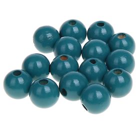 Wooden beads 12mm - 25 pieces 'turquoise' -1 in stock 