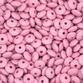 Linsen-Perlen • Holzlinsen 14mm • 50 Stück 'babyrosa' 95 auf Lager