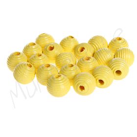 Rillenperlen 10mm • 25 Stück 'pastellgelb' 61 auf Lager
