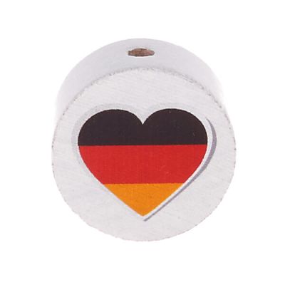 Motivperle Scheibe Flagge Herz 'Deutschland' 585 auf Lager