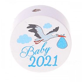 Motivperle / Scheibe Baby 2021  'hellblau' 65 auf Lager