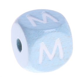 Buchstabenperlen babyblau 10x10mm 'M' 745 auf Lager