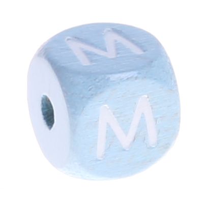 Buchstabenperlen babyblau 10x10mm 'M' 840 auf Lager