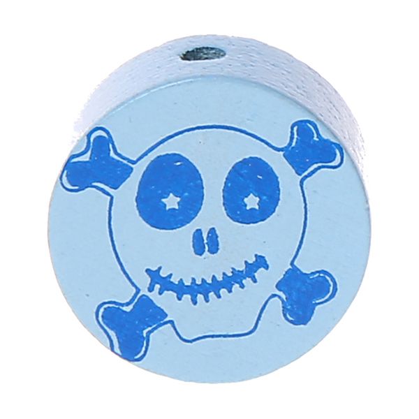 Motivperle Scheibe Happy Skull 'babyblau' 887 auf Lager