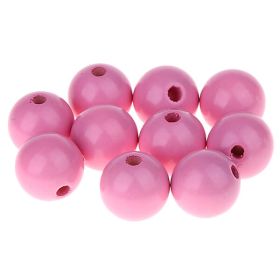 Wooden beads 18mm - 10 pieces 'baby pink' 367 in stock 