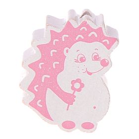 Hedgehog motif bead 'white-baby pink' 2438 in stock 