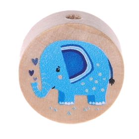 Elephant motif bead (disk) 'blue' 51 in stock 