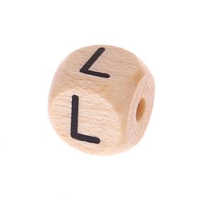 Letter beads letter cube wood embossed 10mm 'L' 2175 in stock 