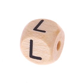 Letter beads letter cube wood embossed 10mm 'L' 2226 in stock 