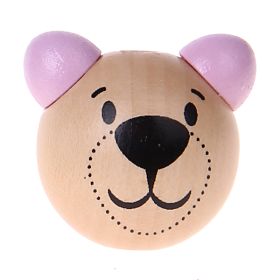 3D bear motif bead 'pink' 1004 in stock 