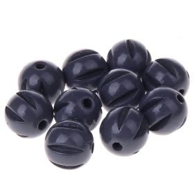 Longitudinal grooved beads 14mm - 10 pieces 'gray' 157 in stock 