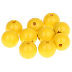Wooden beads 18mm - 10 pieces 'yellow' -11 in stock 