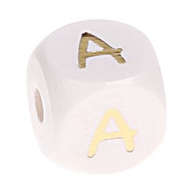 Letter beads white-gold 10mm x 10mm 'A' 1810 in stock 