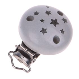 Pacifier clip star motif 'light gray' 486 in stock 
