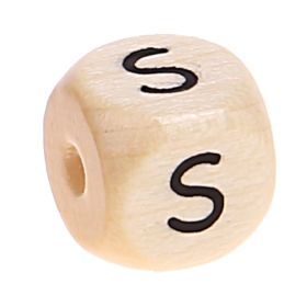 Printed wooden letter cubes 11 mm B-ware 10 pieces 'S' 0 in stock 