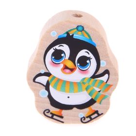 Motivperle Pinguin natur 'türkis' 36 auf Lager