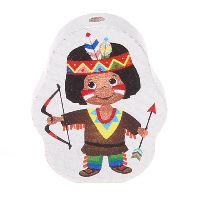 Motivperle Indianer • Indianerin 'Indianer bunt' 9 auf Lager