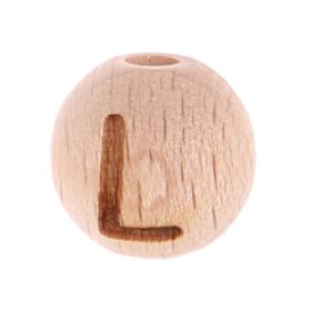 Letter beads 12mm with laser engraving - drilled vertically 'L' 724 in stock 