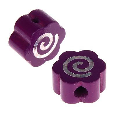 Motivperle Glitzerblümchen Spirale Sicherheitsbohrung 'purpur' 390 auf Lager