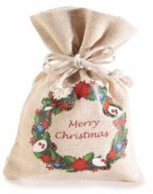 Baumwollsäckchen Geschenkbeutel Weihnachten 'Merry Christmas' 0 auf Lager
