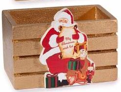 Holzkörbchen Weihnachten 'Weihnachtsmann - gold' 26 auf Lager