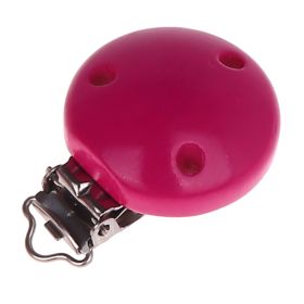 Holzclip / Schnullerclip Ø35mm 'dunkelpink' 1692 auf Lager