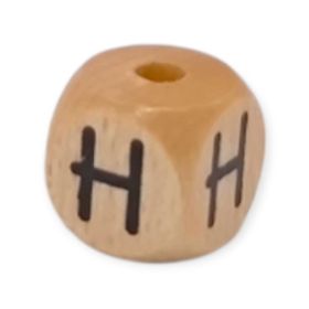 Vertikale Buchstabenwürfel Holz geprägt 10mm Buchstabenperlen 'H' 224 auf Lager