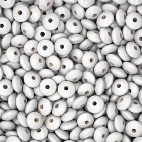 Linsen-Perlen • Holzlinsen 14mm • 50 Stück 'weiß' 35 auf Lager
