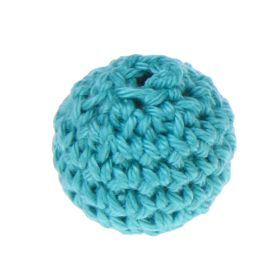 Crochet bead 25 mm 'light turquoise' 125 in stock 